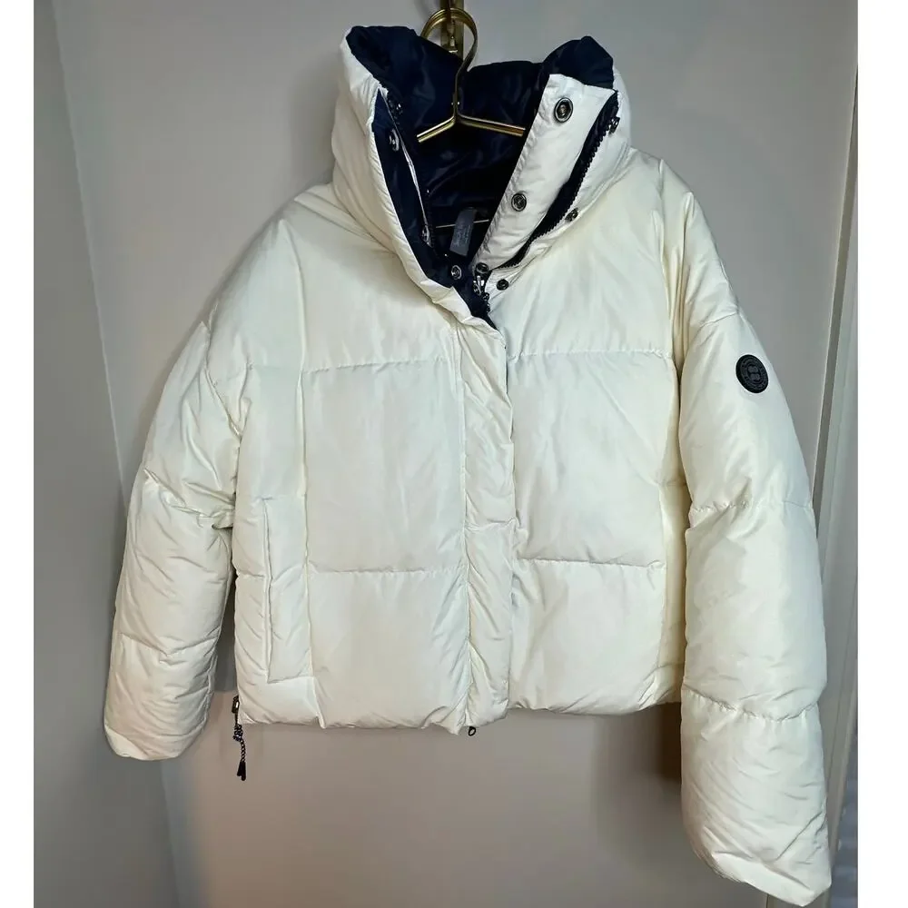 Sweaty Betty Downfall Reversible Puffer Jacket M Navy White